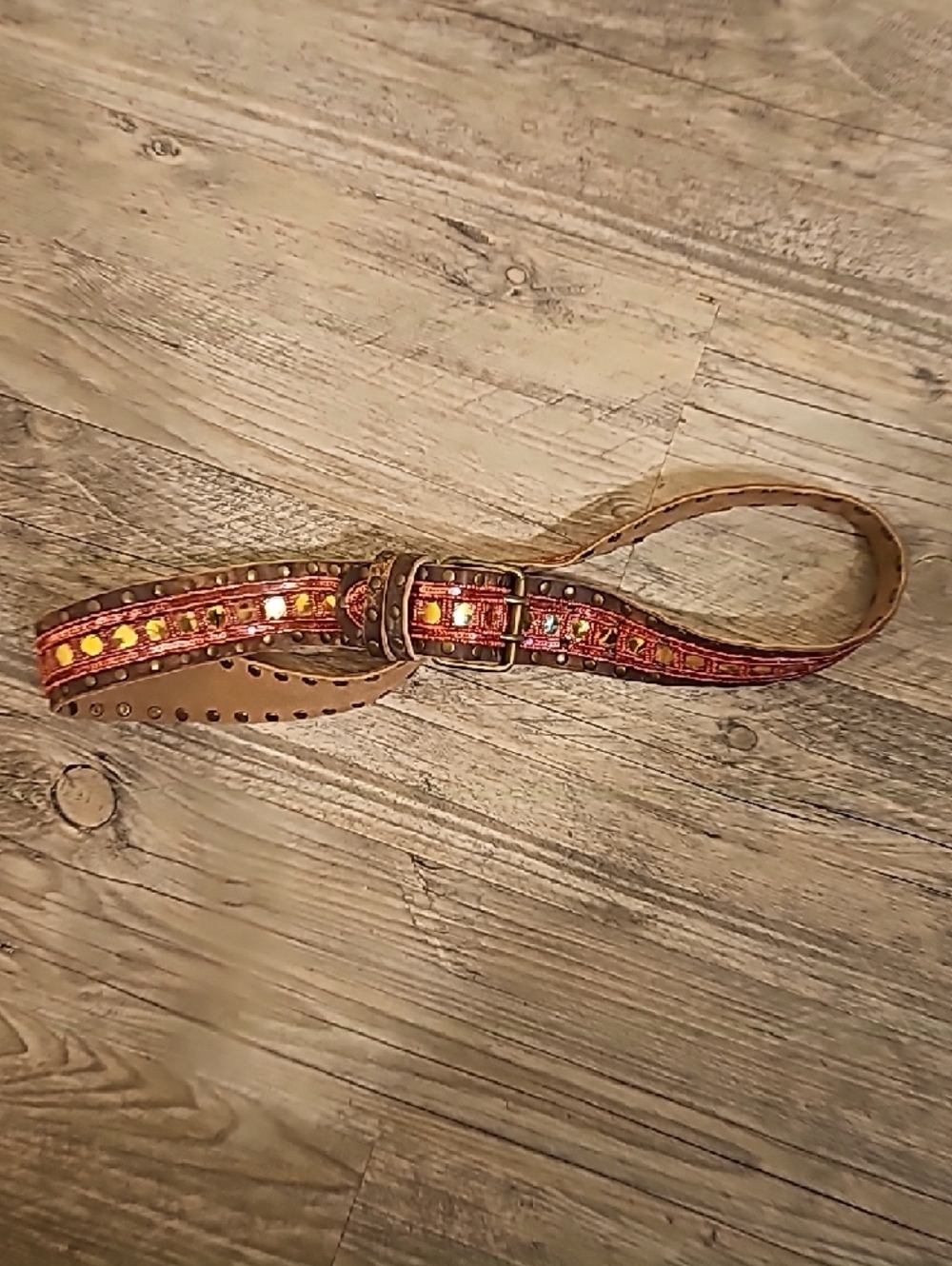 Betsey Johnson Red and Gold Embellished Women's Belt - Picture 2 of 5